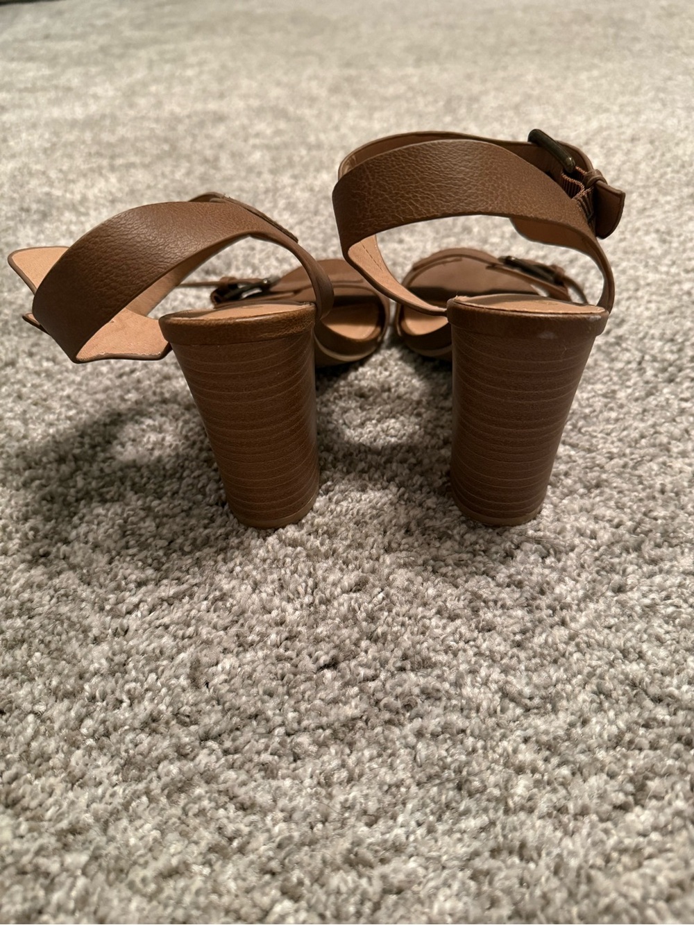 Brash Brown Buckle Strap Women’s Sandals - Picture 4 of 5
